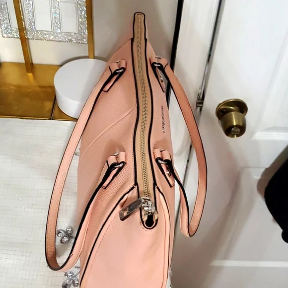 KARL LAGERFELD PINK PEBBLE LEATHER SATCHEL BAG - Picture 12 of 17